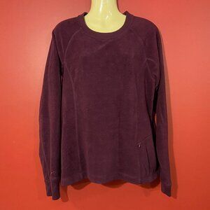 Horny Toad Women's Burgundy Fleece Sweater - Size Medium